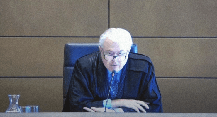 Justice Michael Lee during the Lehrmann vs Network Ten hearing (Image: Supplied)